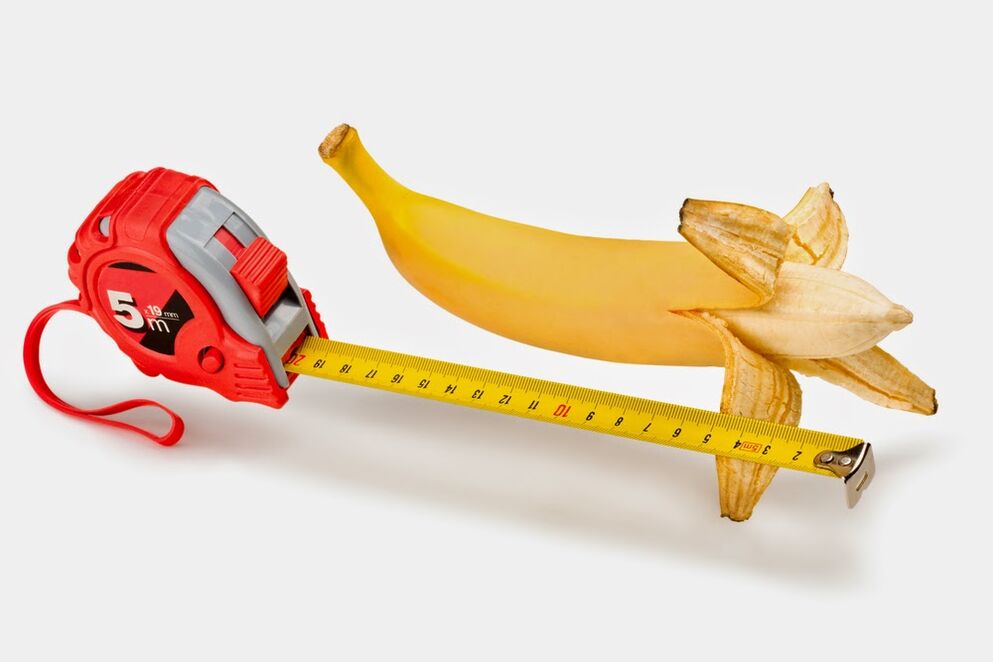Μέτρηση του πέους πριν από τη μεγέθυνση χρησιμοποιώντας μια μπανάνα ως παράδειγμα
